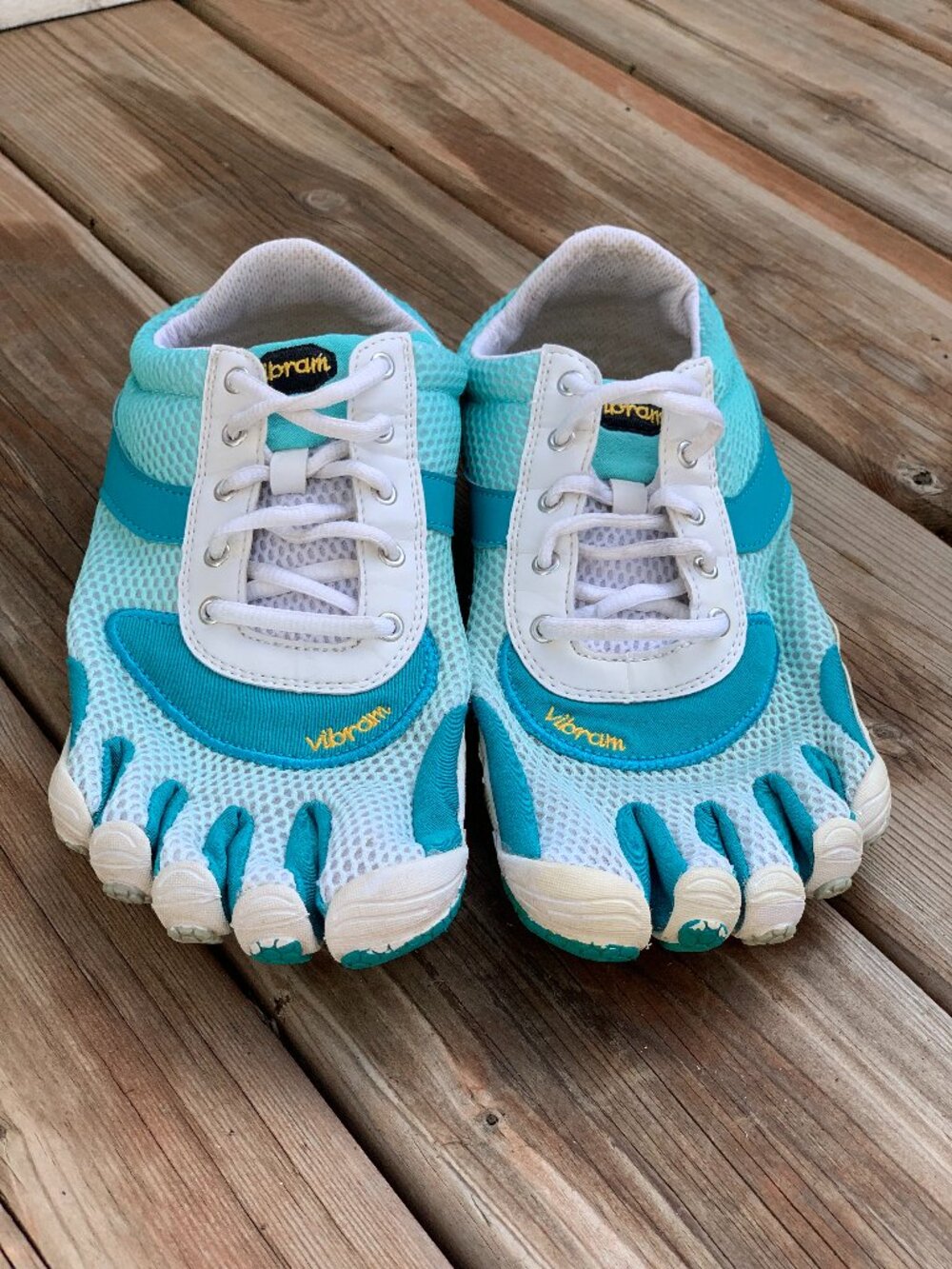 Vibram FiveFingers Barefoot Minimalist Shoes EU 42 Turquoise White Running Trail